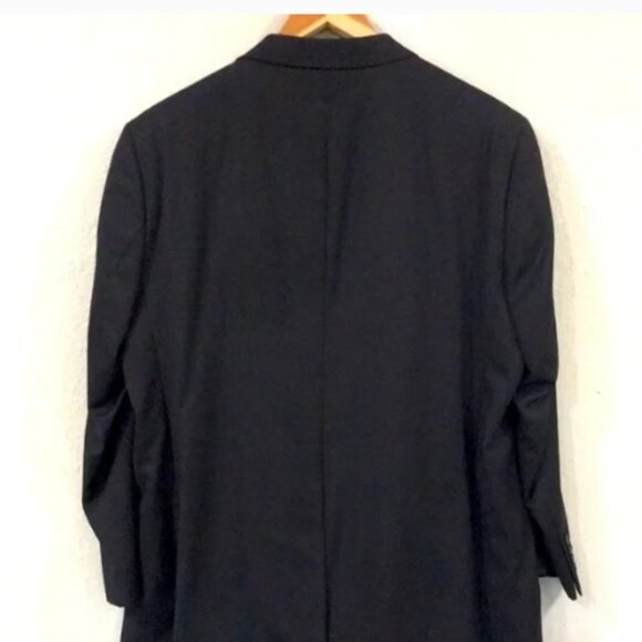 Joseph & Feiss Men's 46R 100% Wool Classic Black Suit Set 2 Piece Cuffed - Picture 4 of 7